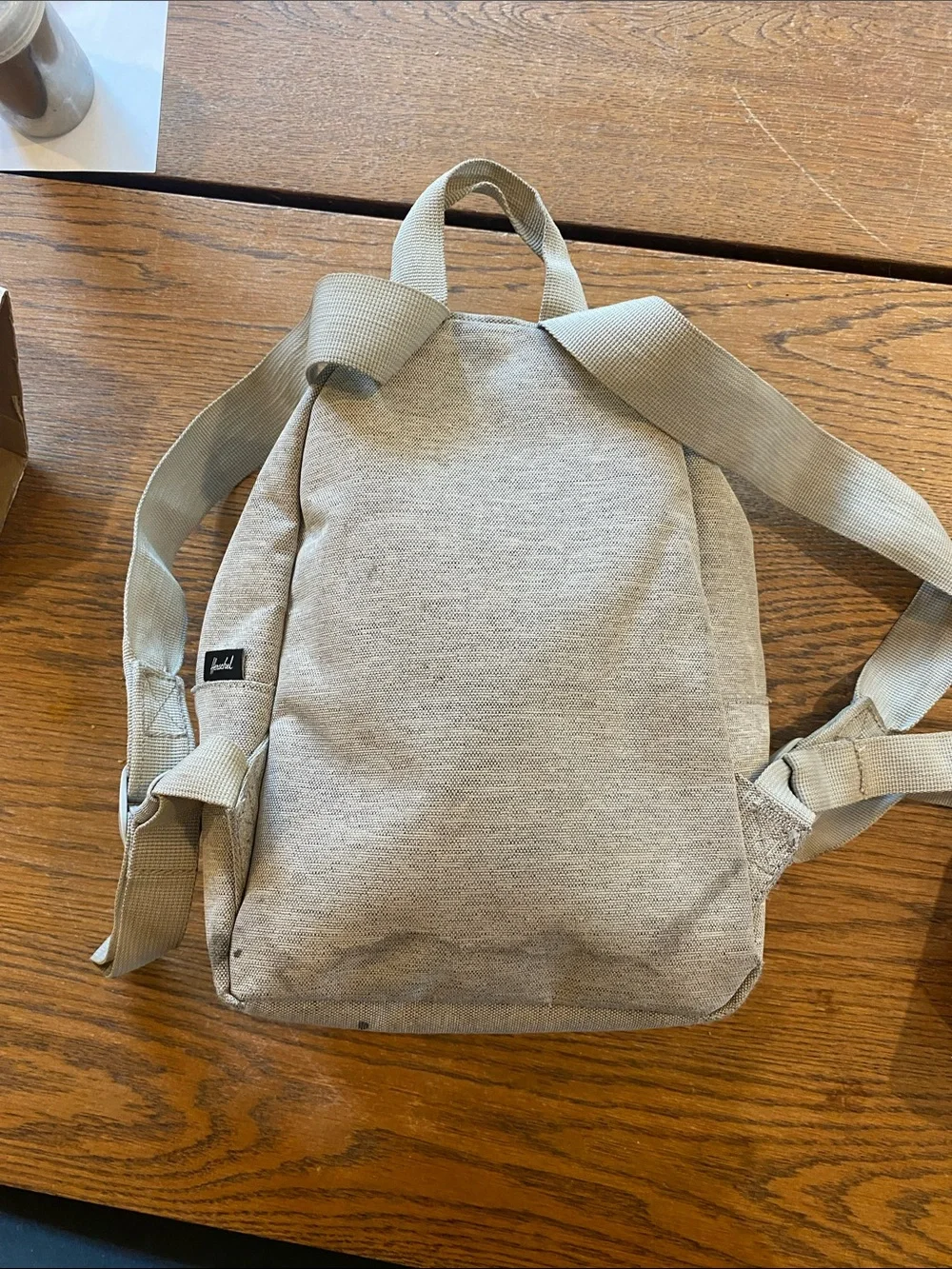 Herschel Supply Company Small Light Gray Backpack with Red Zipper Accent